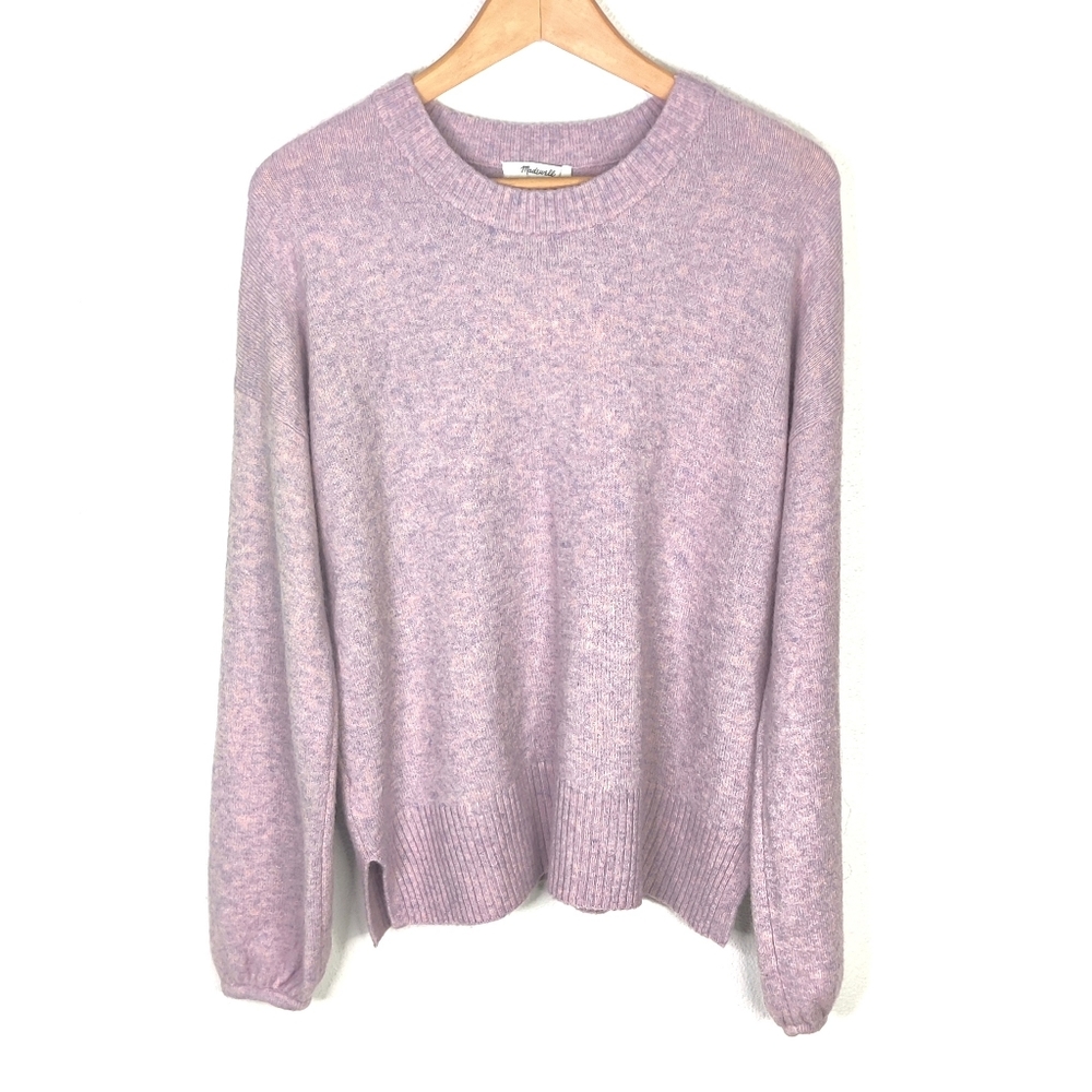 Madewell Payton Pullover Merino Wool Alpaca Blend Heather Lilac Sweater